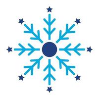 icono de dos colores de glifo de copo de nieve vector