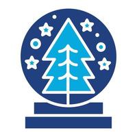 Snow Globe Glyph Two Color Icon vector