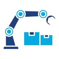 Robot Arm Glyph Two Color Icon vector