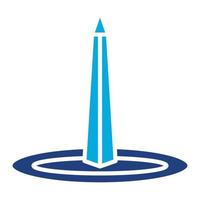 Obelisk Of Buenos Aires Glyph Two Color Icon vector