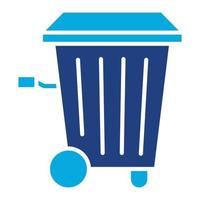 Trash Bin Glyph Two Color Icon vector