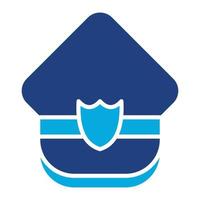 Police Hat Glyph Two Color Icon vector