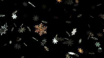 Glow gold silver snowflakes flow  left to right video