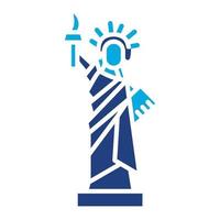 estatua de la libertad glifo icono de dos colores vector