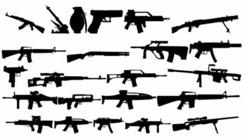 Army Weapons Black and white Vector