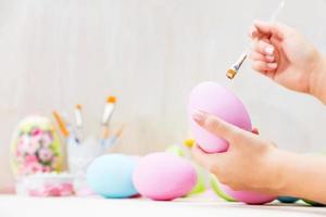 Easter egg painting in an atelier. photo