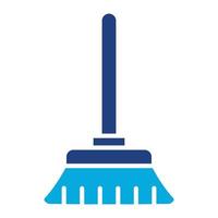 Broom Glyph Two Color Icon vector