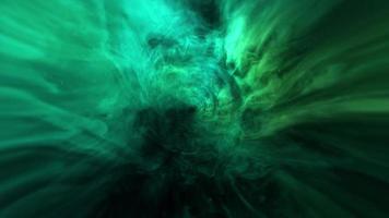 Vuelo abstracto en túnel de nube azul verde esmeralda video