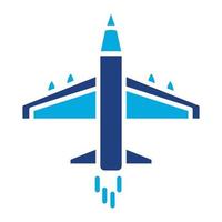 Army Jet Glyph Two Color Icon vector