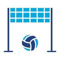 red de voleibol glifo icono de dos colores vector