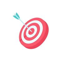 Arrows shot to the center of the target. business goal setting concept vector