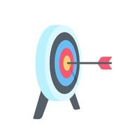 Arrows shot to the center of the target. business goal setting concept vector