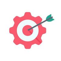 Arrows shot to the center of the target. business goal setting concept vector