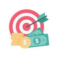 target on mobile phone The concept of achieving financial goals vector