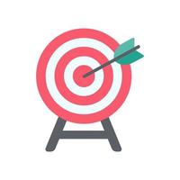 Arrows shot to the center of the target. business goal setting concept vector