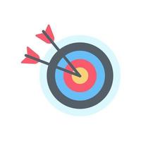 Arrows shot to the center of the target. business goal setting concept vector