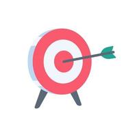 Arrows shot to the center of the target. business goal setting concept vector