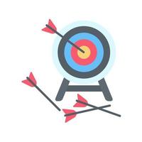 Arrows shot to the center of the target. business goal setting concept vector