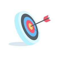 Arrows shot to the center of the target. business goal setting concept vector