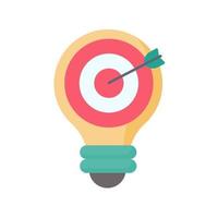 Arrows shot to the center of the target. business goal setting concept vector