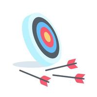 Arrows shot to the center of the target. business goal setting concept vector