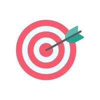 Arrows shot to the center of the target. business goal setting concept vector