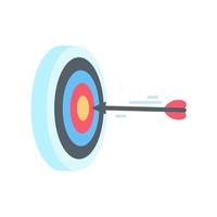 Arrows shot to the center of the target. business goal setting concept vector