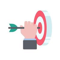 Businessman hand pinning arrows on targets success concept vector