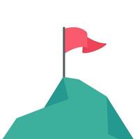 red flags placed on high mountains Ideas for achieving business goals vector