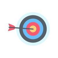 Arrows shot to the center of the target. business goal setting concept vector