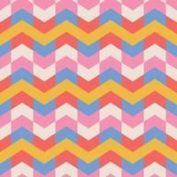 Simple abstract geometric seamless pattern with arror shapes and groovy color palette. Ornate composition, best use in web design, business card, invitation, poster, textile print. Vector illustration