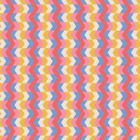 Retro Groovy Zigzag Psychedelic seamless pattern. Checkerboard in 70s years style Background. Stationary Fashion Textile Repeat backdrop. Vector illustration