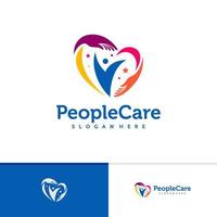 People care logo vector template, Creative People care logo design concepts