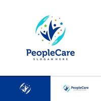 People care logo vector template, Creative People care logo design concepts