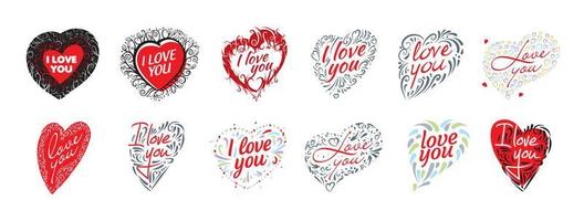 The heart and the inscription I love you. Vector Valentine card