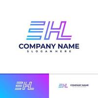 plantilla de vector de logotipo de letra ehl, conceptos iniciales de diseño de logotipo de ehl