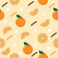 Citrus slice  oranges fruit background  Seamless pattern vector