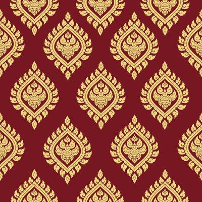 Line thai seamless pattern background