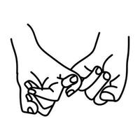 hands together to promise sign vector