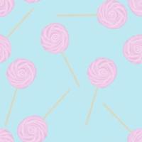 Seamless pattern with illustration of Marshmallow Candys pink blue color vector