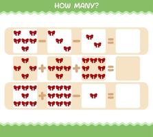 How many cartoon ribbon. Counting game. Educational game for pre shool years kids and toddlers vector