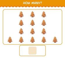 How many cartoon gingerbread cookie . Counting game. Educational game for pre shool years kids and toddlers vector