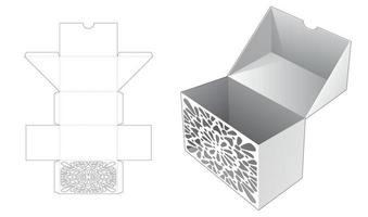 caja de cartón con plantilla troquelada de mandala estampada oculta