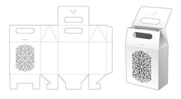 embalaje de bolsa con plantilla troquelada de mandala estarcido vector