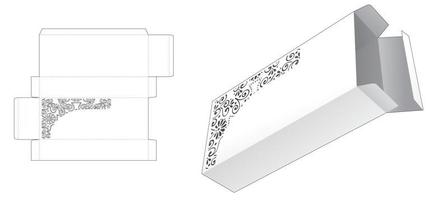 caja de embalaje rectangular con plantilla troquelada de mandala estarcido vector