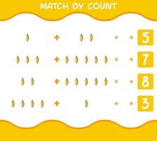 Match by count of cartoon christmas ornament. Match and count game. Educational game for pre shool years kids and toddlers vector