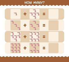 How many cartoon scarf. Counting game. Educational game for pre shool years kids and toddlers vector