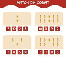 Match by count of cartoon christmas ornament. Match and count game. Educational game for pre shool years kids and toddlers vector