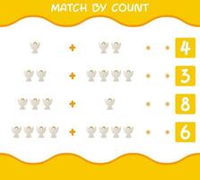 Match by count of cartoon christmas ornament. Match and count game. Educational game for pre shool years kids and toddlers vector