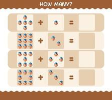 How many cartoon boys. Counting game. Educational game for pre shool years kids and toddlers vector